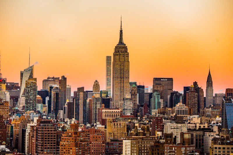 Skyline de Manhattan, New York au crépuscule